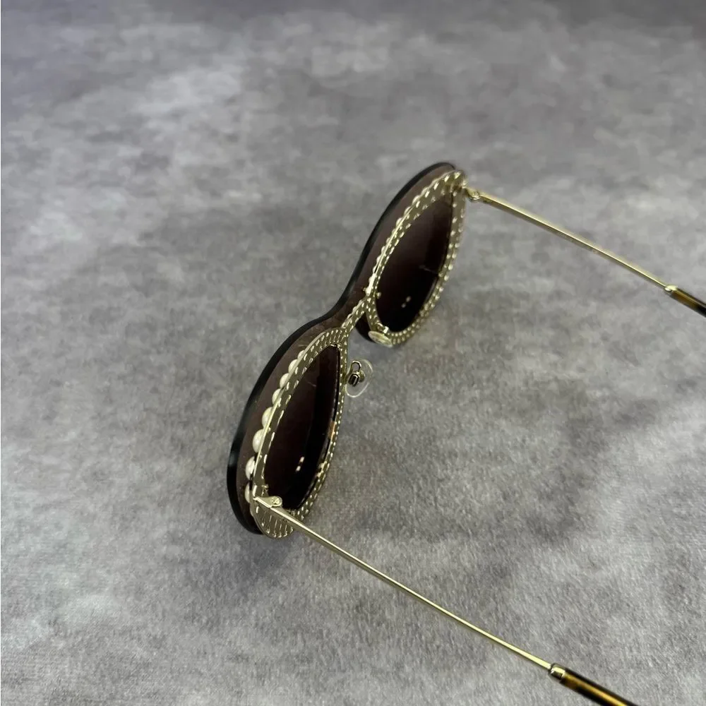 Chanel Acetate Metal Pearl Butterfly Sunglasses 4236-H Brown - Picture 11 of 16